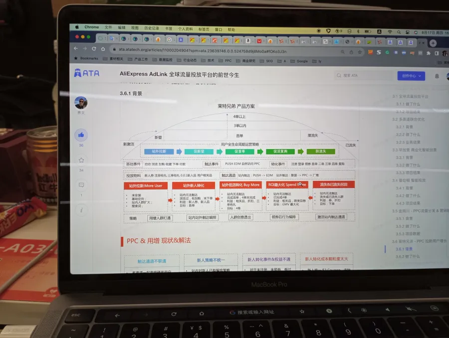 AliExpress historical project screenshot of full user lifecycle operations