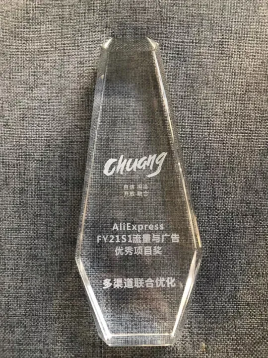 多渠道联合优化项目获奖奖杯