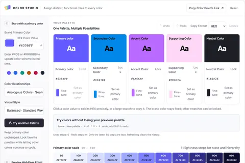 Web Color Palette Tool screenshot
