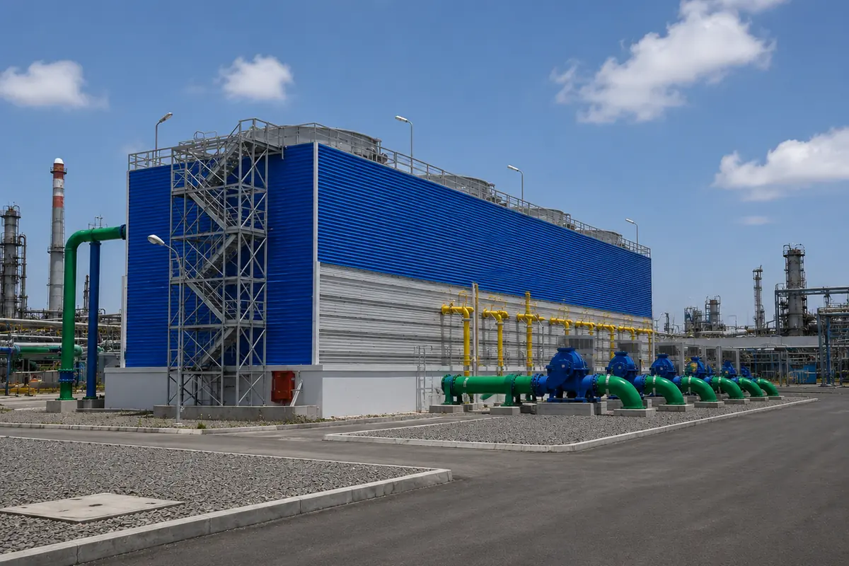 Industrieller Kühlturm mit mechanischem Luftzug