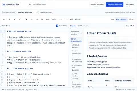 Online Markdown Editor screenshot