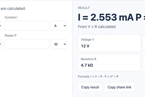 Ohm's Law Calculator screenshot