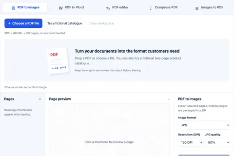 Online PDF toolkit screenshot